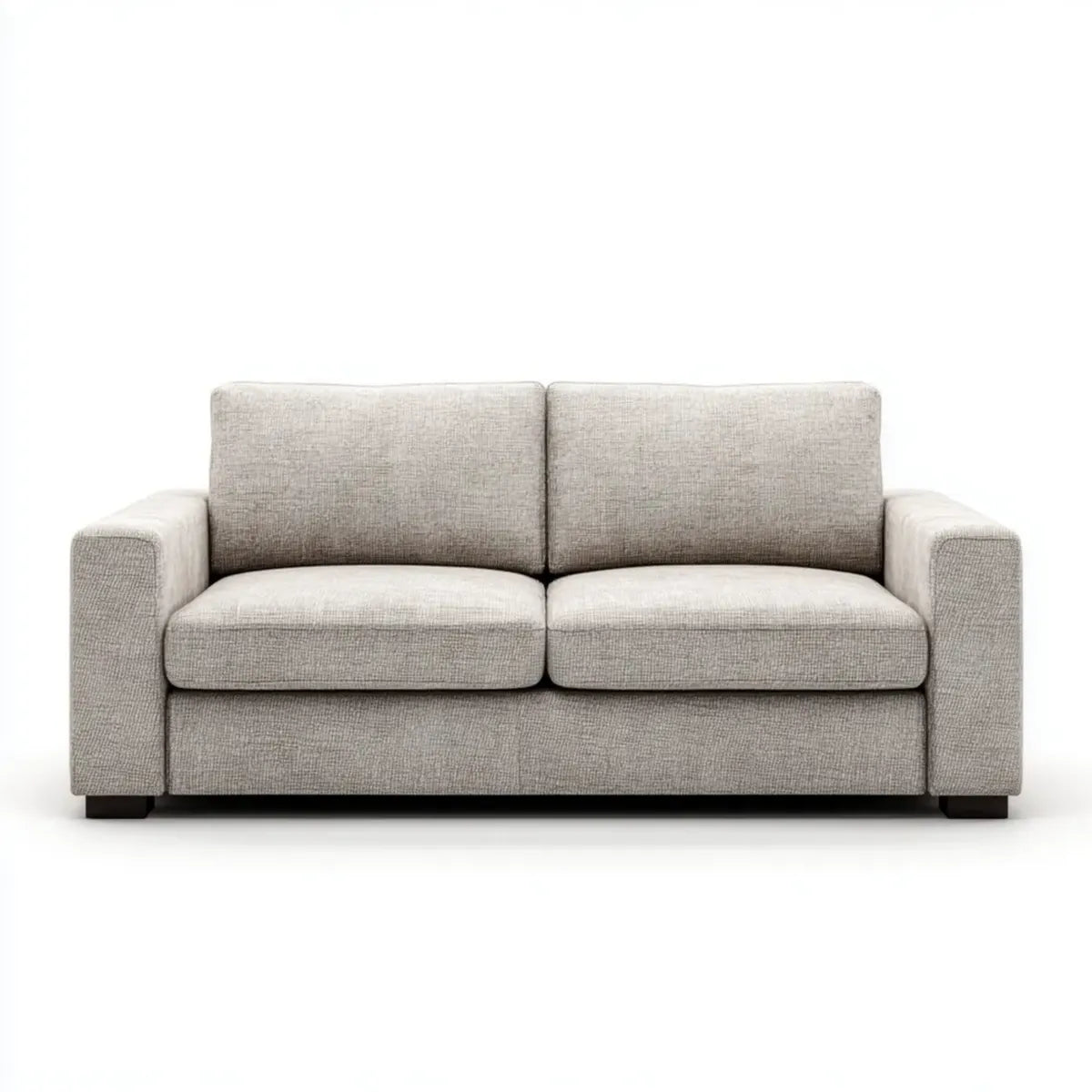 Canapé 2 places gris clair 168 x 88 x 85 cm en polyester forme droite