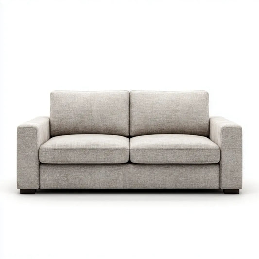 Canapé 2 places gris clair 168 x 88 x 85 cm en polyester forme droite