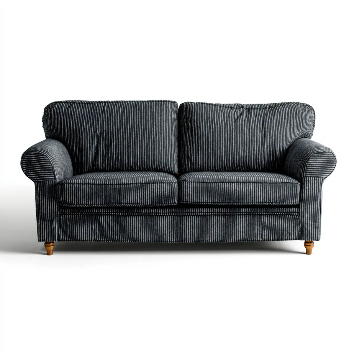 Canapé 2 places gris anthracite 160 x 90 x 90 cm velours côtelé polyester rectangulaire