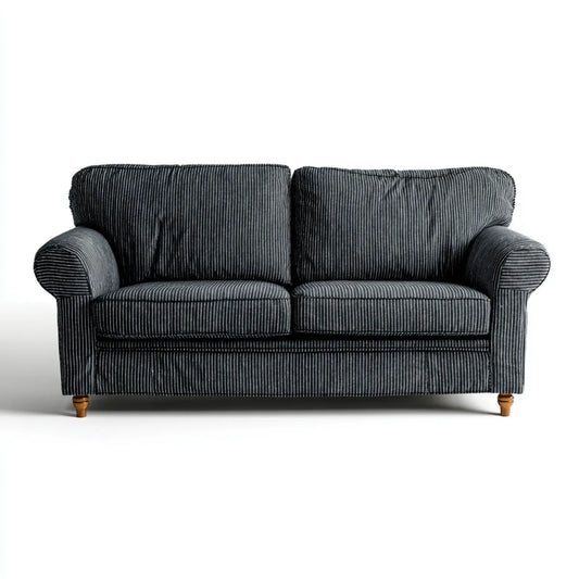 Canapé 2 places gris anthracite 160 x 90 x 90 cm velours côtelé polyester rectangulaire